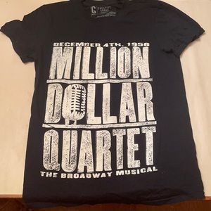 Black boxy-fit black t-shirt from “Million Dollar Quartet”the Broadway show 🎵🎵